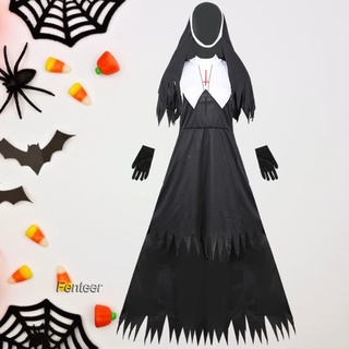 [FENTEER] Conjunto de Cosplay de fiesta de Halloween para mujer, Medieval, monja, disfraz de fiesta (5)