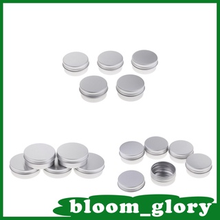 [Bloom] 5 piezas 30/40/120 ml aluminio redondo bálsamo labial lata frasco de almacenamiento botellas con tapón de rosca para bálsamo labial, cosmético,