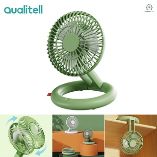Ba Qualitell ventilador inalámbrico portátil plegable enfriador de aire de rotación de gran ángulo/velocidad de viento ajustable/2000mAh USB recargable ventilador de enfriamiento de escritorio para el hogar al aire libre