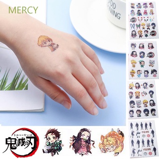 MERCY 10 * 14cm Anime Pegatinas Tanjiro Impermeable Tatuaje 5Pcs Kimetsu No Yaiba Demon Slayer Nidouzi Autoadhesiva Tatuajes Temporales