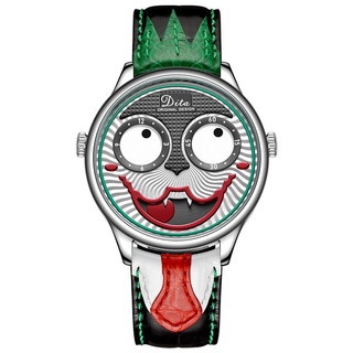 reloj de pulsera de cuarzo con correa de cuero con diseño de payaso ruso para hombre (3)