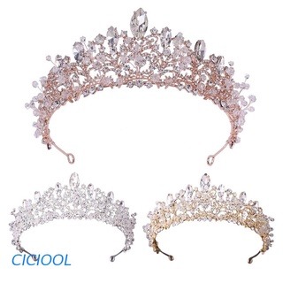 ciciool barroco imitación cristal corona diamantes de imitación boda novia tiara joyería tocado