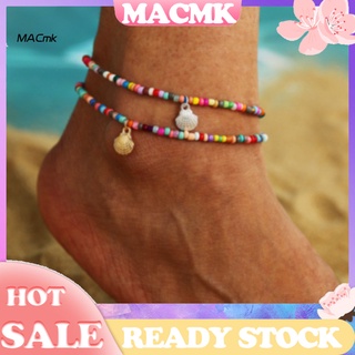 <MACmk> Tobillera de playa ligera en forma de vieira para mujer, agradable a la piel, para playa