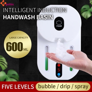 600ml Sensor automático dispensador de jabón carga USB inteligente inducción desinfectante de manos Spray espuma líquida para cocina interior baño XIXI