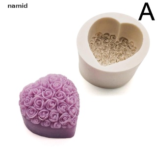 [namid] molde de jabón de silicona en forma de flor de corazón amor rosa vela de chocolate manualidades diy [namid] (8)