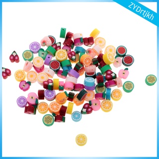 100 unids/lote 10 mm grano de fruta plástico perlas de arcilla de color mezclado diy