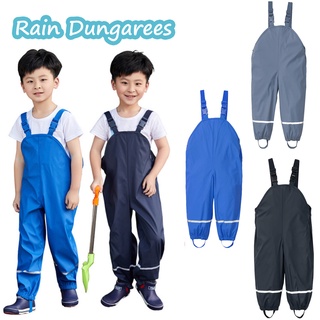 ✾BABYYA✨ Toddler Kids Solid Rain Dungarees Windproof Waterproof Mud Jumpsuit Clothes