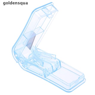 [goldensqua] cortador de pastillas seguro divisor medio compartimento de almacenamiento caja de medicina tablet titular [goldensqua] (5)