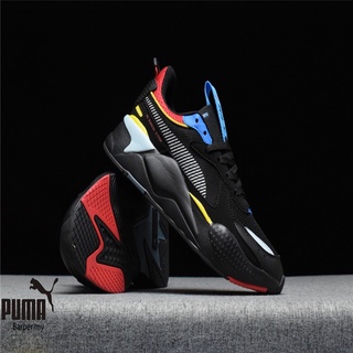 PUMA RS-X Liu Wen Moda Hombres Y Mujeres Casual Zapatos Deportivos Para Correr (Negro Azul Rojo)