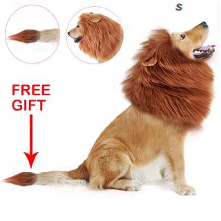 Divertido perro león melena perro disfraces peluca de león con cola mascotas suministros de fiesta
