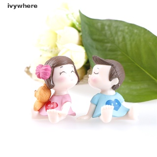 ivywhere amantes pareja figuritas miniaturas hada jardín gnomo musgo terrarios resina artesanía decoración cl