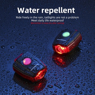 Rockbros luz LED sillín de bicicleta trasero impermeable inteligente Photosensitivit USB recargable rojo advertencia luz trasera