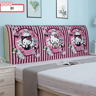 Queen Bed Hello Kitty dibujos animados todo incluido elástico cama cabecero cubierta de ropa de cama suministro (1)