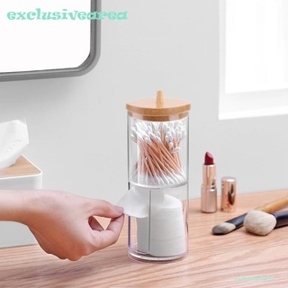 Creativo transparente hisopos de algodón palo titular de almacenamiento caja de maquillaje EXCLUS