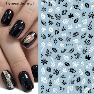【flymesitbghy】 Summer Glitter Nail Decals Stickers Gold Black White Leaf Manicuring Foils [CL]