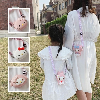 lok02708 moda coreano mini teléfono bolsa padre-hijo lindo de dibujos animados gatito sling bolso cruzado bolsas de hombro