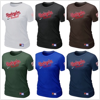[Listo Stock] Ms . sports casual Camiseta De Manga Corta 100 % Algodón MLB Washington Nationals-04