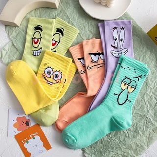 Calcetines de Esponja de algodón Puro Bob Esponja para hombre y mujer calcetines para el hogar (1)