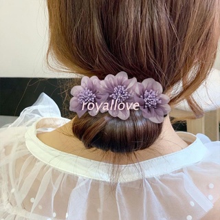 Royal Deft Bun para cabello Floral malla encaje Vintage DIY francés Twist Bun Shaper moda perezoso encaje horquilla accesorios para el cabello