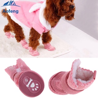 (formyhome) 4pcs productos para mascotas calzado antideslizante mascota perro zapatos cachorro gato invierno perro botas