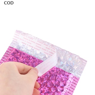 [cod] 10 sobres de correo de burbujas con láser rosa, bolsa de correo acolchada, auto sellado