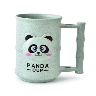 Lindo Panda boca taza pareja cepillo de dientes taza de café taza, ecológico Material de paja de trigo hogar taza taza (8)