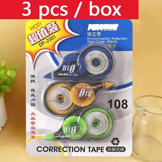 3 unids/caja transparente cinta de corrección estudiante gran capacidad de corrección de la cinta de suministros escolares lindos suministros escolares kawaii oficina