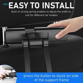 mix 4.7" to 12.3" Tablet Car Backseat Headrest Mount Angle Adjustable Headrest Tablet Mount Universal Tablet Holder Black