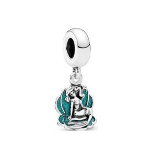 Disney Pandora 925 de plata de trébol de sirena colgante encanto estrella cristal zapatos elfo copo de nieve caballito de mar concha encanto (2)