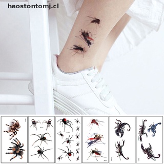 haostontomj: calcomanías temporales 3d para tatuajes de araña 3d/tatuaje corporal de halloween [cl]