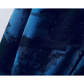 Listo Stock LV Louis Vuitton hombres parejas otoño invierno cuello en V suéter prendas de punto LV Louis Vuitton hombres de alta calidad azul tie-dye tejer cardigan (8)