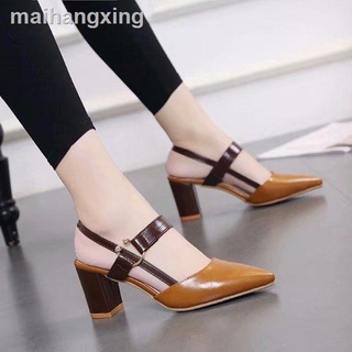 Solo zapatos de las mujeres sandalias 2021 punta zapatos Baotou tacones altos
