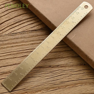PENDLEY 15cm Drawing Ruler Metal Learning Measuring Ruler Brass Straight Ruler Bookmark Creative Students Stationery Unisex for School Office/Multicolor