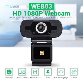 Missece 1080P cámara Web HD con micrófono incorporado USB Plug and Play cámara Web calidad de vídeo
