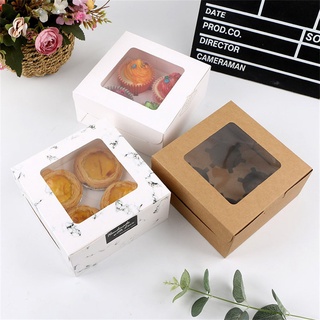 Caja De Papel Kraft De repostería blanca 2/4/6/paquete De pastel/caja De Muffin para interior/libre (6)