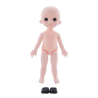1/12 Scale Ball Jointed Unpainted Doll Body with Head Shoes DIY Parts Accessory