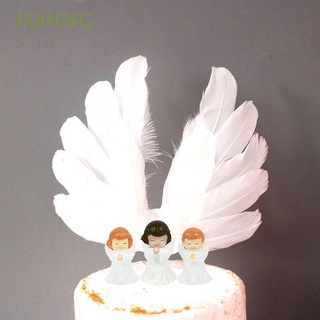 Fuheng top De pastel con alas De ángel/Pena en forma De Para decoración De fiesta De boda/té De bebé/Sobremesa