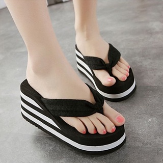 Net celebridad zapatillas de las mujeres desgaste antideslizante pendiente con chanclas de tacón alto sandalias de plataforma y zapatillas zapatos de playa en verano