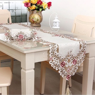mantel pastoral hollowctangular bordado mesa de café cubierta decoración