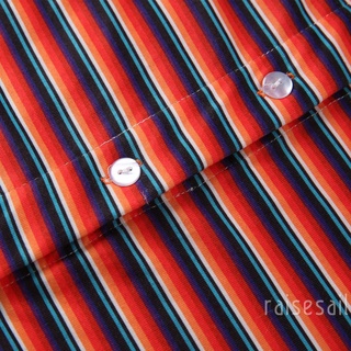 Rs-pañuelo de manga corta con estampado de rayas rojas oscuras, S/ M/ L/ XL (8)