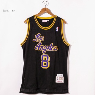 1996-97 NBA Los Angeles Lakers 8 Kobe Bryant bordado retro malla negro baloncesto jerseys