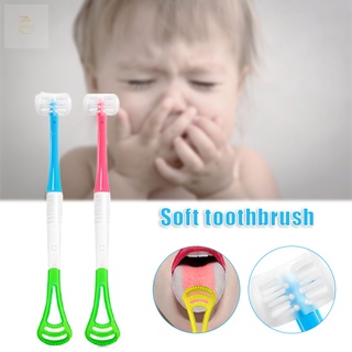 amb cepillo de dientes y limpiador de lengua para niños, 3 caras, cepillo de dientes, cepillo de dientes de silicona, raspador de lengua, cepillo de entrenamiento para niño (1)