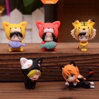 5 piezas de una pieza Luffy Nami Ace Sanji ley gatito apariencia Mini lindo Gashapon juguete figuras cápsula juguete coleccionable modelo de juguete | Bolive |