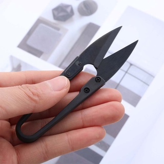 Qqmall tijeras de coser en forma de U DIY tijeras de hilo cruzado cortador de acero inoxidable hogar sastre mango de carbono herramienta de costura (4)