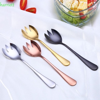 Harriett colorido ensalada cuchara servir alimentos suministros de cocina ensalada tenedor helado fiesta de acero inoxidable vajilla Set postre vajilla