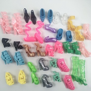 20 Unids/Set Zapatos De Muñeca Ecológicos Vívidos De Plástico Barbies Para Niños