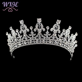 Wx9e accesorios para el cabello mujeres señora niña Tiaras Headwear boda novia dama de honor cristal corona cabeza adorno (3)