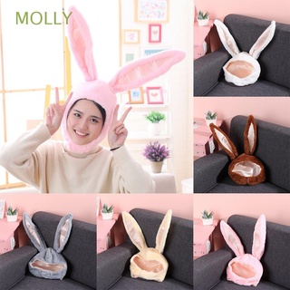 MOLLY Women Girls Bunny Ears Hat Plush Photography Props Rabbit Hat Cute Head Warmer Funny Costume Decorations Holiday Party Favors Hat/Multicolor