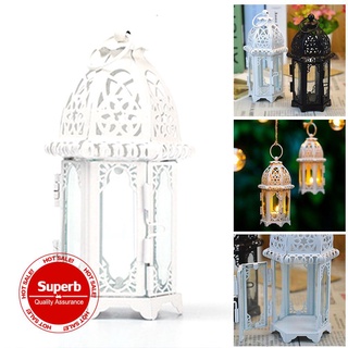 Europeo marroquí de hierro forjado portavelas de vidrio creativo hogar creativo Deco boda clásico de la barra de la lámpara V4G0