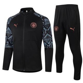 2021 manchester city f.c. hombres negro ropa deportiva traje de entrenamiento jersey chaqueta traje (1)